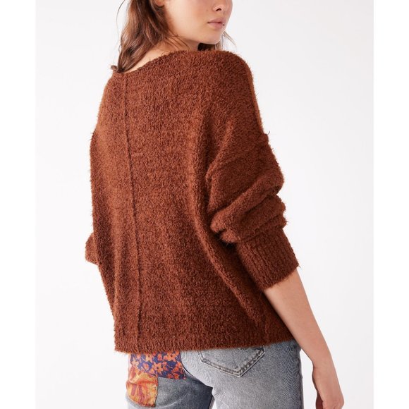 NWT Free People Icing V Pullover / Mocha Java - Picture 3 of 7